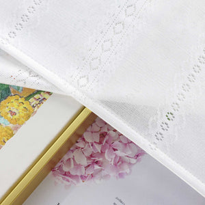 Sheer Cafe Curtain with Diamond Embossing and Tassel 1 Piece