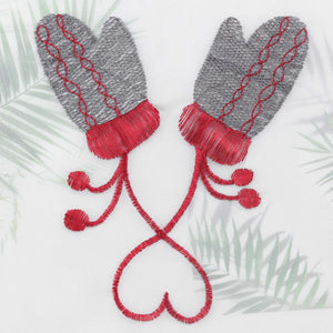 Cafe Curtain Christmas 1 Piece with Reindeer and Mitten Embroidery