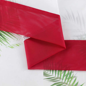 Cafe Curtain Christmas Sheer Polyester with Red Trim and Embroidery Fir Tree Christmas Ornaments - Red, W x H 90 x 60cm