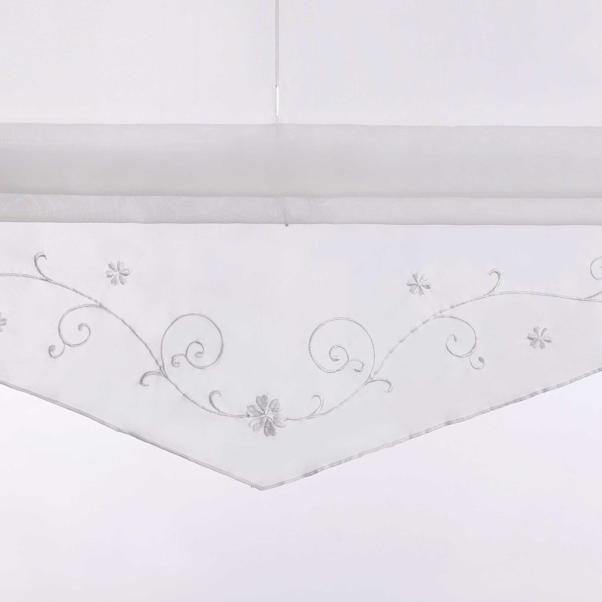 Roman Shade with Floral Pattern Modern Sheer 1 Piece - Gray, W x H 60 x 140cm
