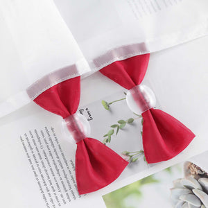 Cafe Curtain Christmas Sheer with Red Trim and Christmas Embroidery - Red, W x H 120 x 45cm