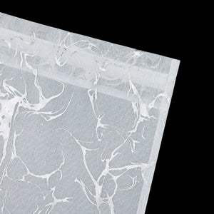 Cafe Curtain Double-Layer with Silver Marble Pattern Set of 2