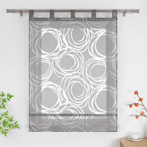Roman Shades with Circle Pattern - Tab-Top Hanging - Gray, W x H 140 x 140cm