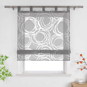 Roman Shades with Circle Pattern - Tab-Top Hanging