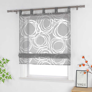 Roman Shades with Circle Pattern - Tab-Top Hanging