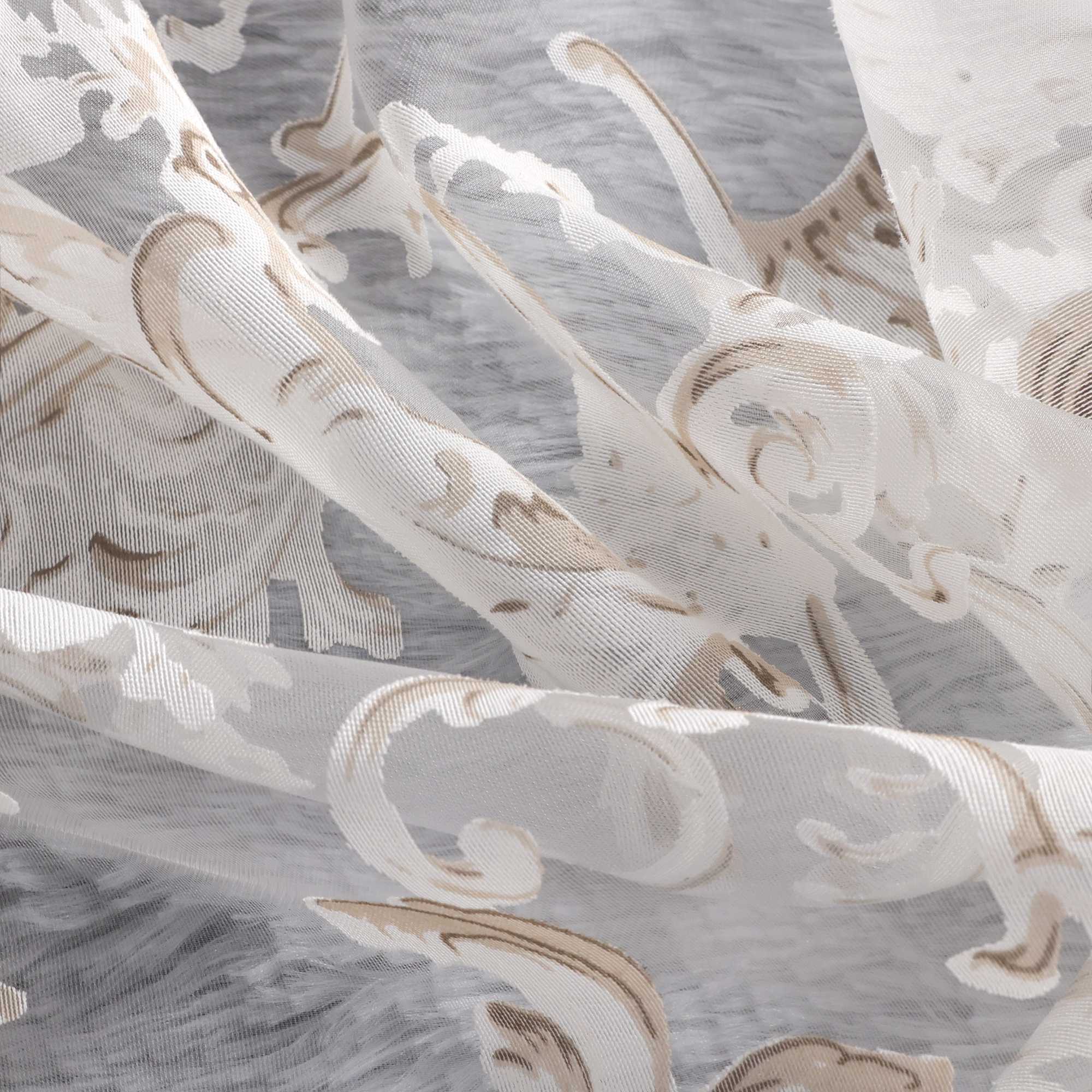 Elegant Curtain with Phoenix-Flower Pattern - Sheer Voile Grommet Curtain Panel