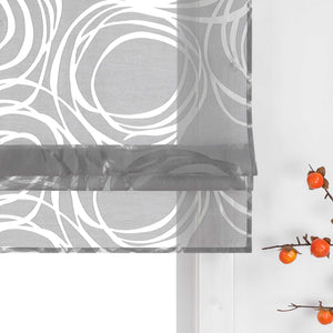 Roman Shades with Circle Pattern - Tab-Top Hanging