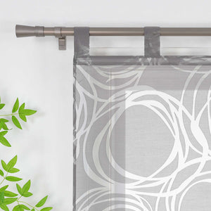 Roman Shades with Circle Pattern - Tab-Top Hanging