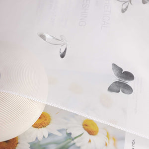 Cafe Curtain with Butterfly Pattern Sheer 1 Piece