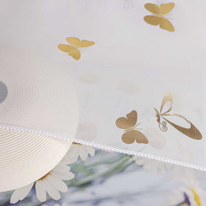 Cafe Curtain with Butterfly Pattern Sheer 1 Piece - Gold, W x H 40 x 90cm