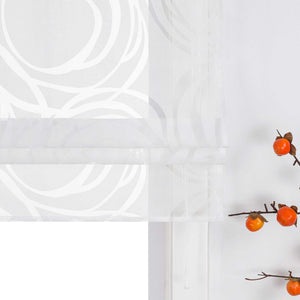 Roman Shades with Circle Pattern - Tab-Top Hanging - Gray, W x H 60 x 140cm