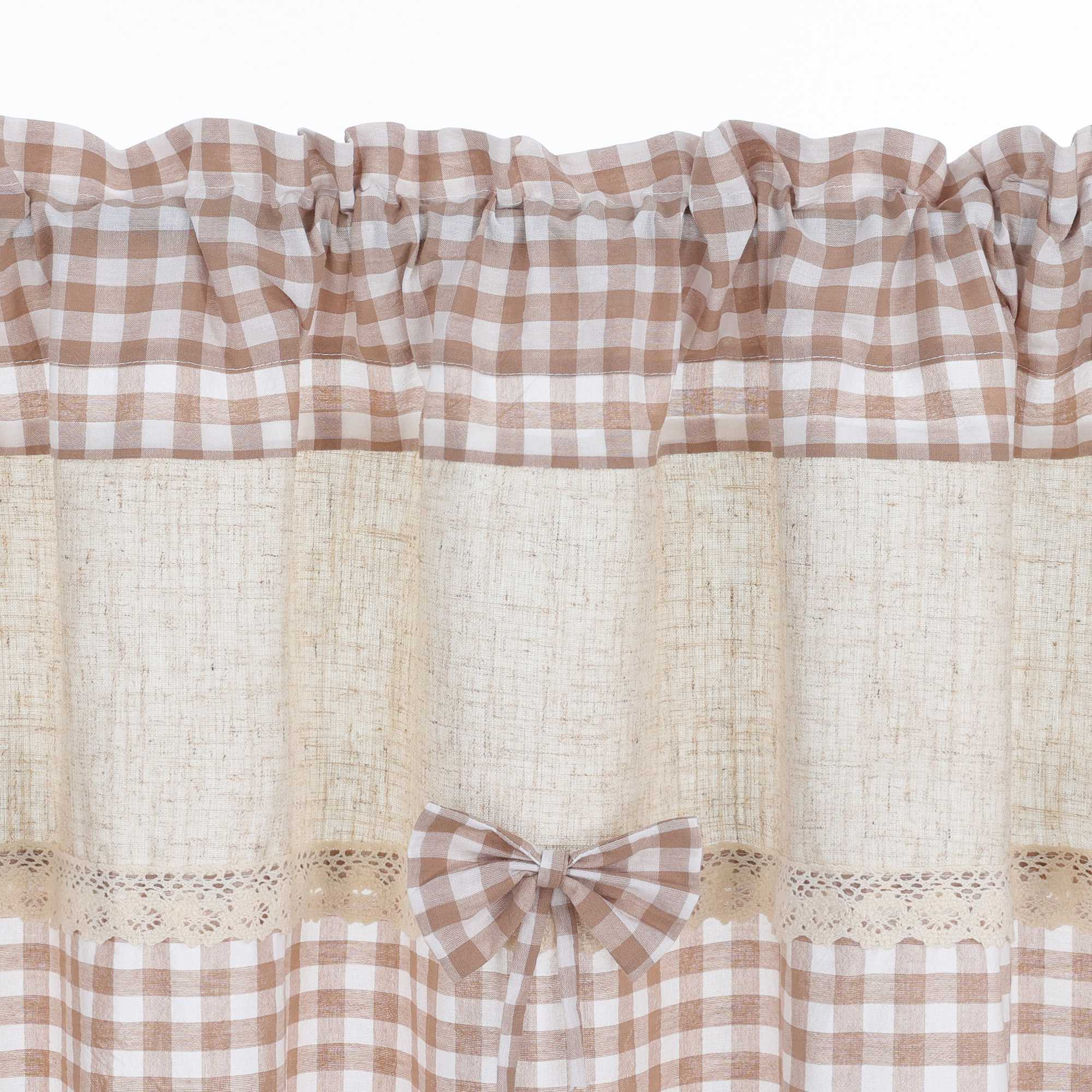 Country Style Cafe Curtain with Check Pattern
