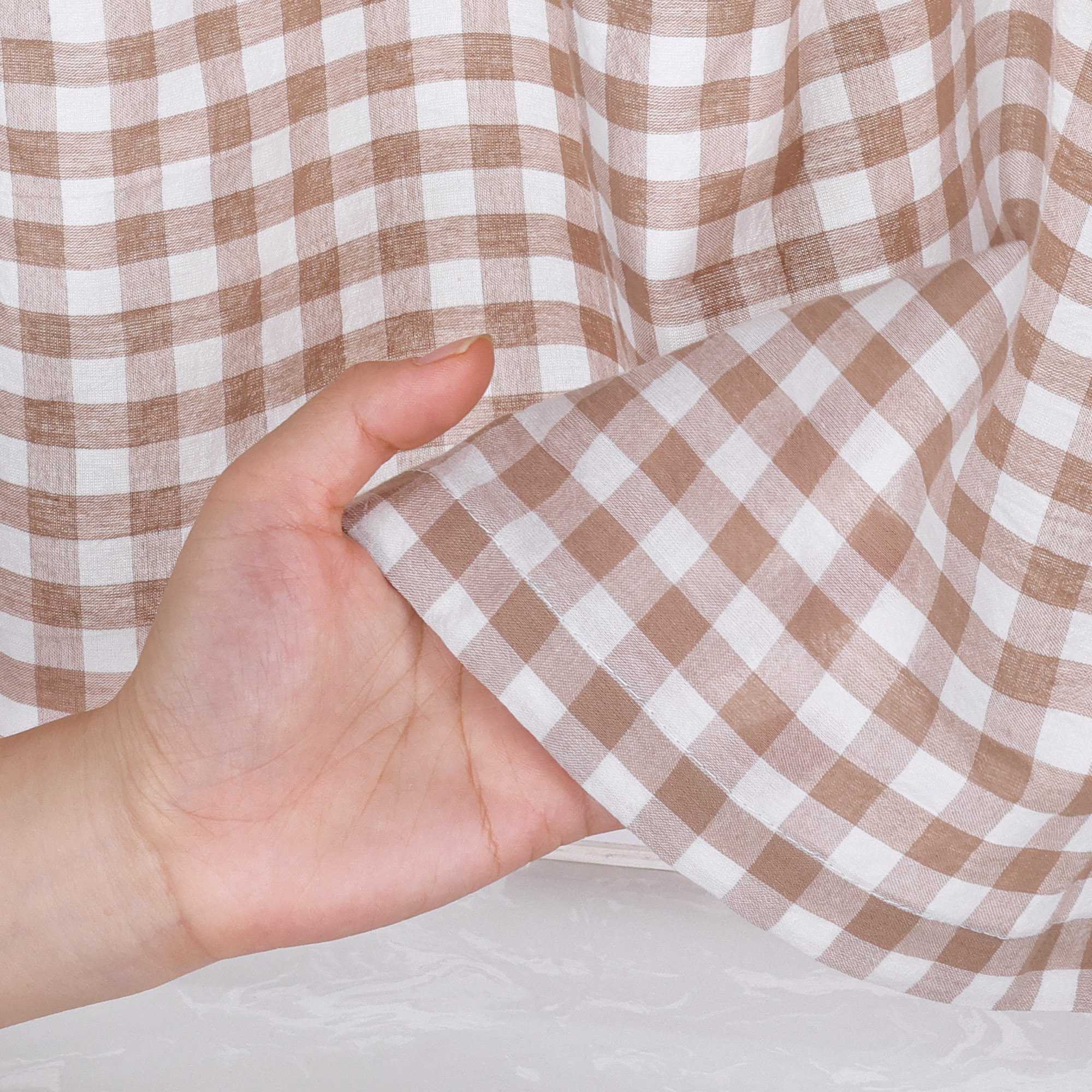 Country Style Cafe Curtain with Check Pattern