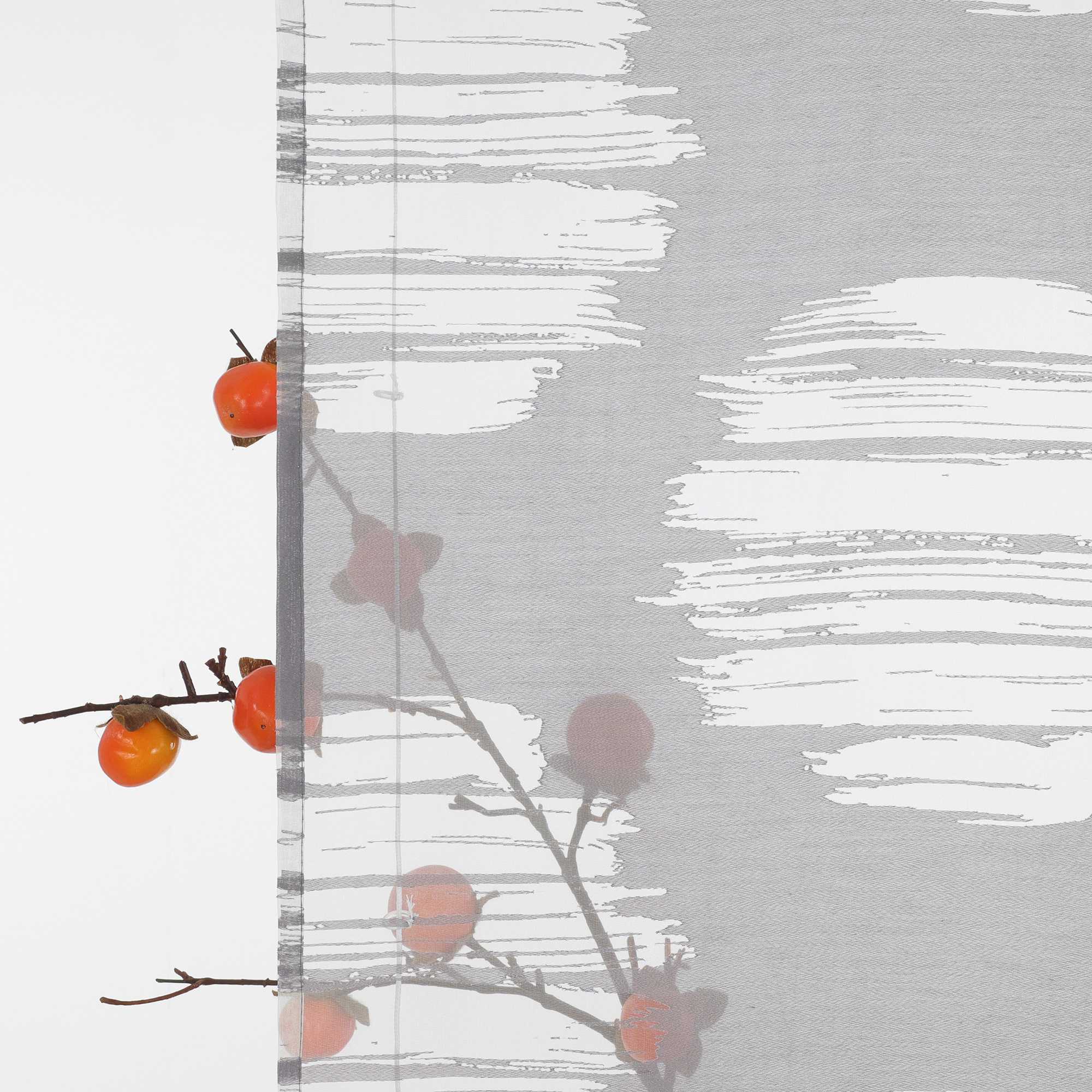Roman Shade with Wavy Circle Pattern - Track Hanging - Gray, W x H 80 x 140cm
