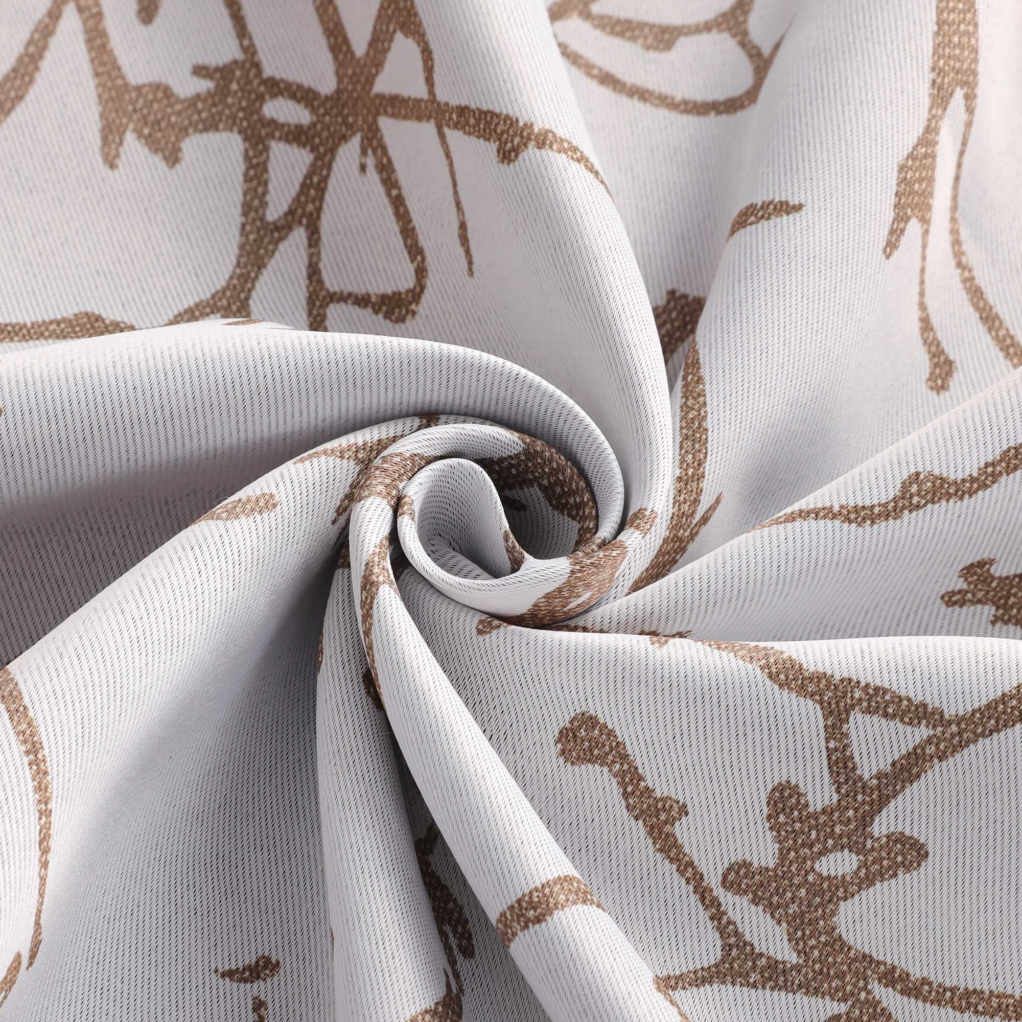 Blackout Grommet Curtain with Branch Print Thermal 1 Piece