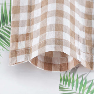 Country Style Cafe Curtain with Check Pattern