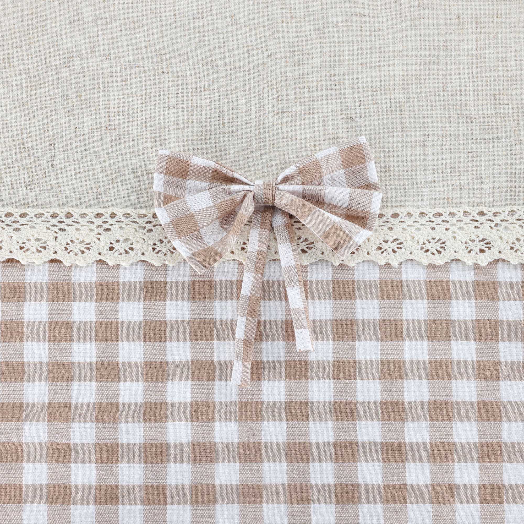 Country Style Cafe Curtain with Check Pattern