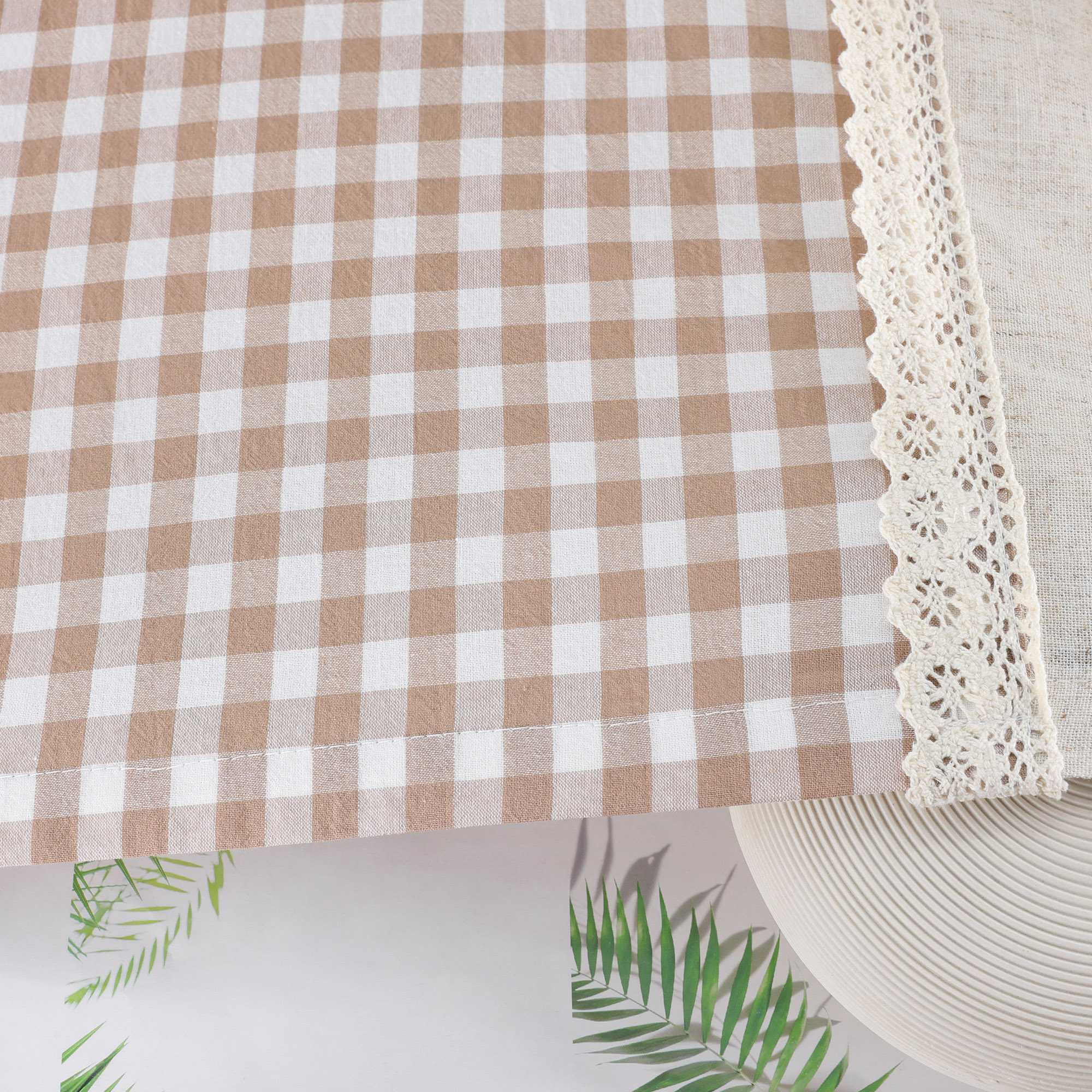 Country Style Cafe Curtain with Check Pattern