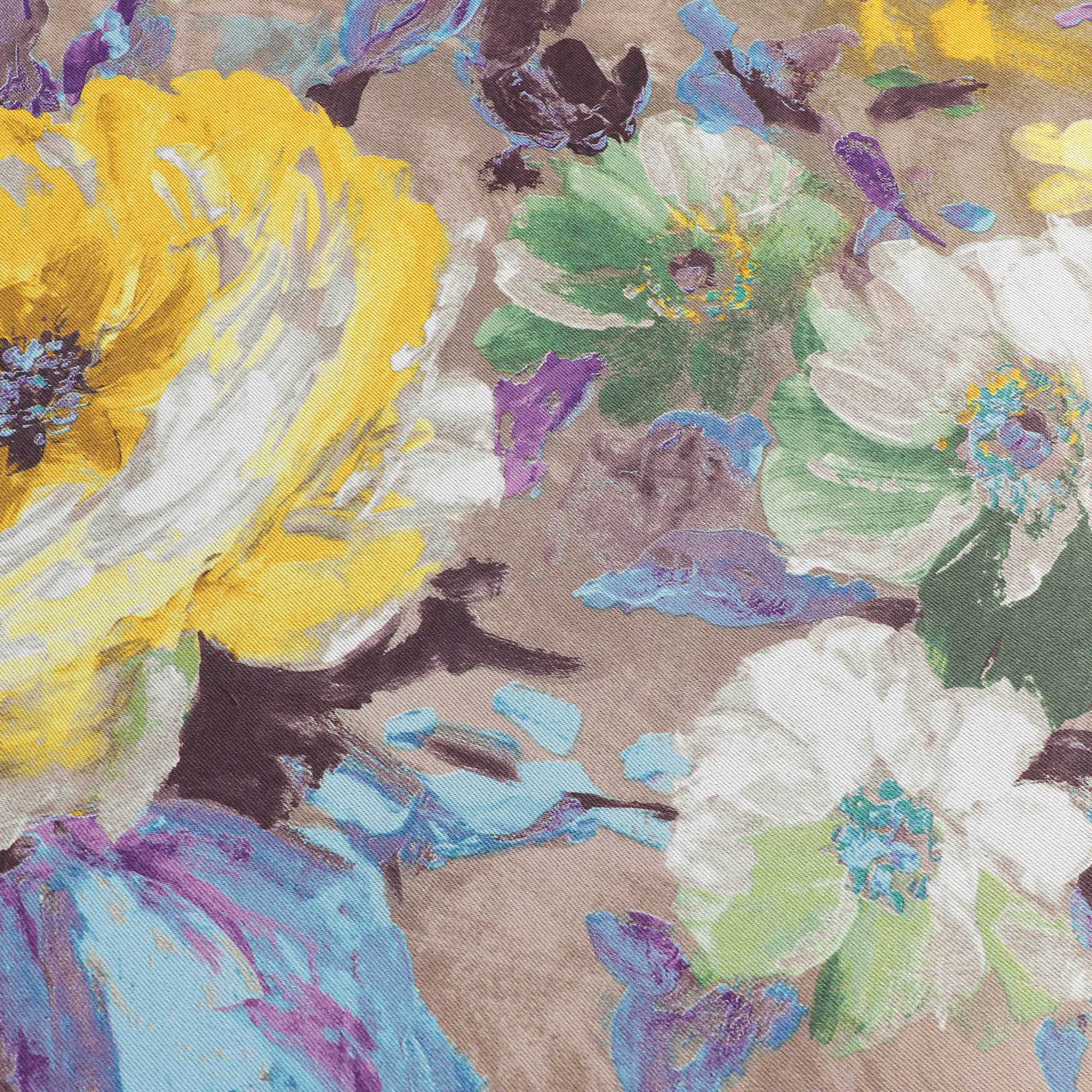 Blackout Curtain Opaque with Oil-Painting Peonies 1 Piece