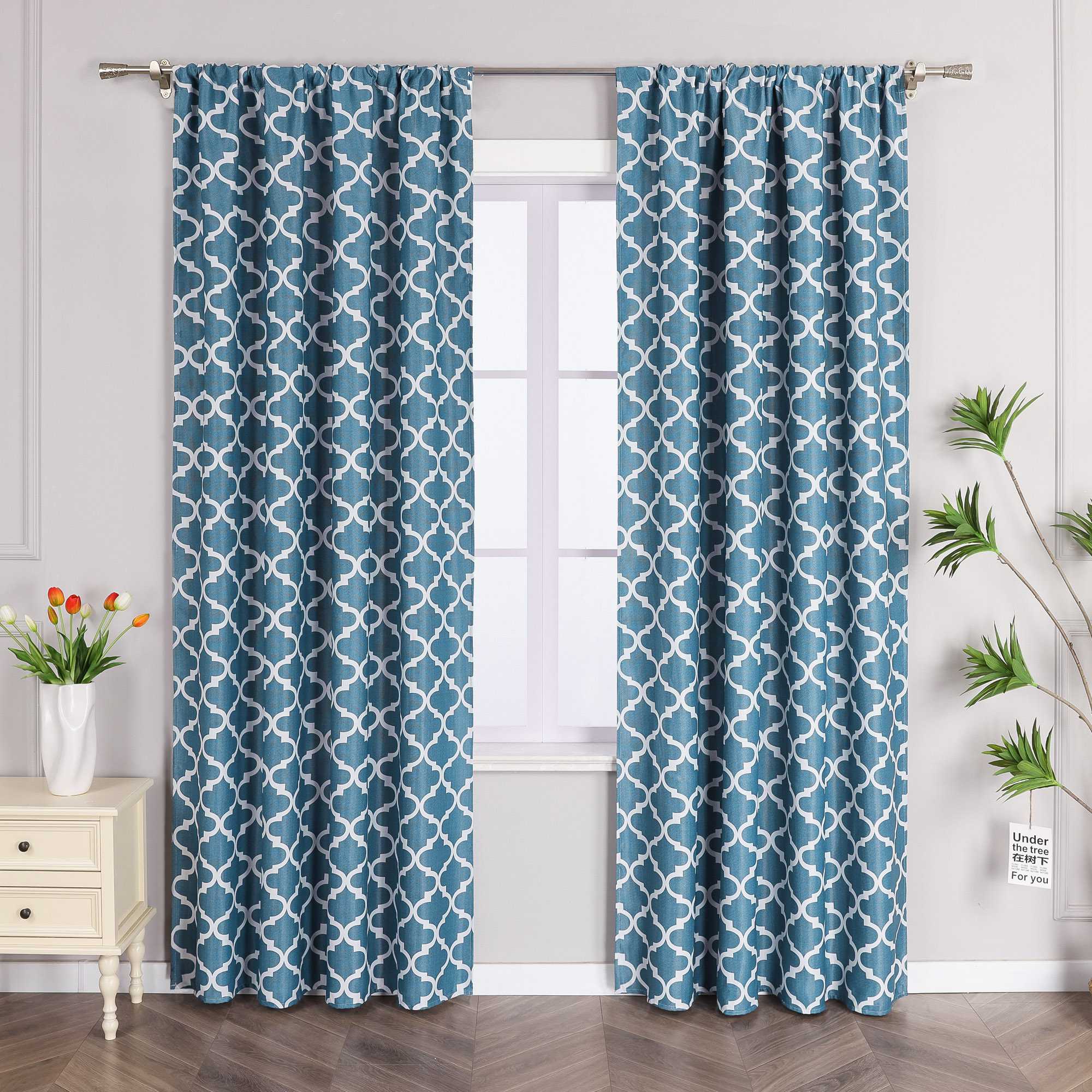 Blackout Curtain Thermal Curtain with Rod Pocket 1 Piece