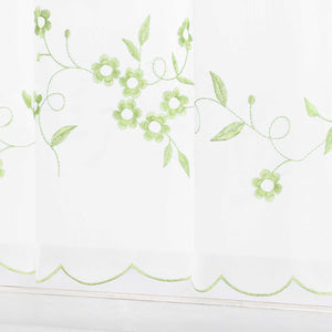Cafe Curtain with Floral Embroidery
