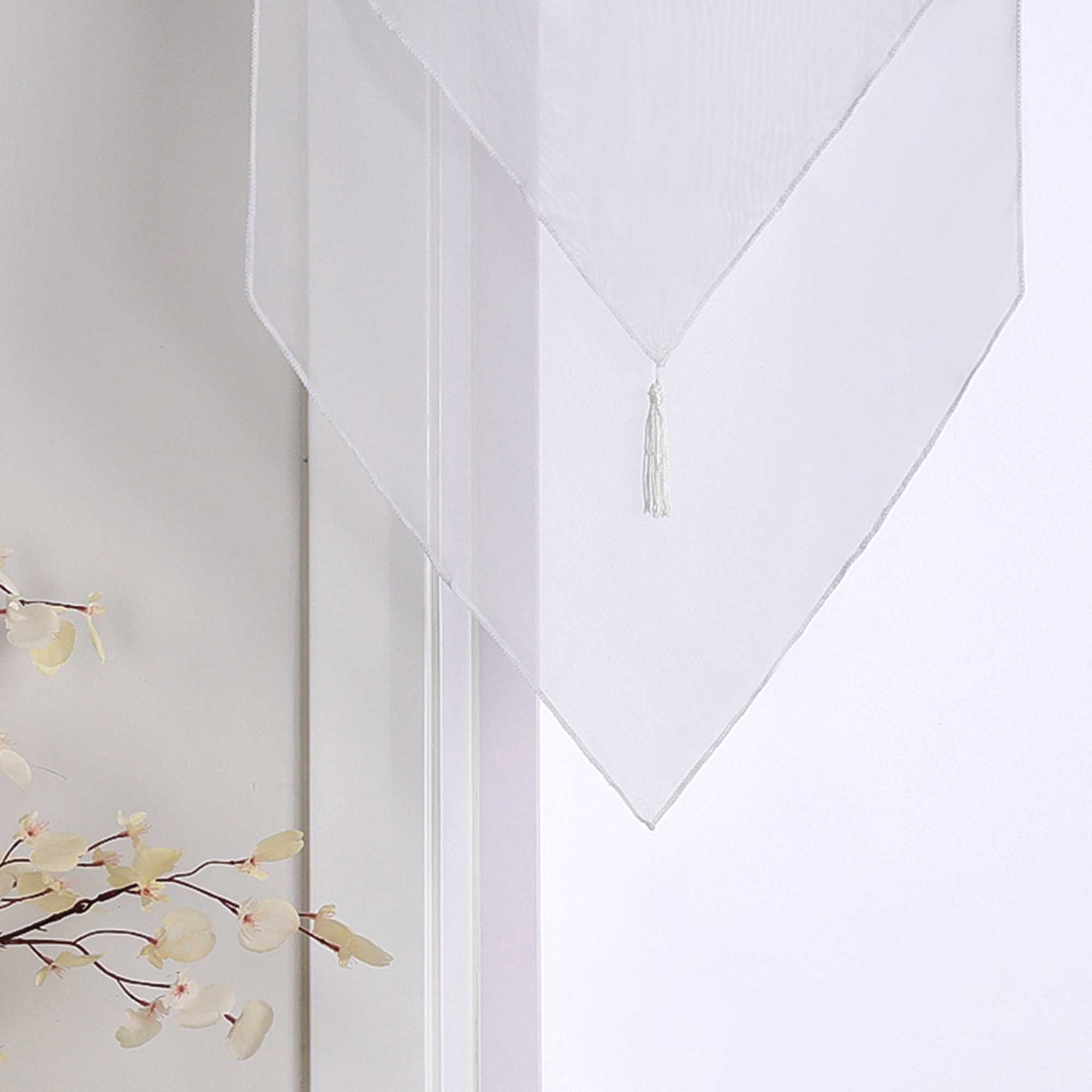 Curtains with Tab-Top Hanging and Triangular Hem Set of 2 - Deline, Brown