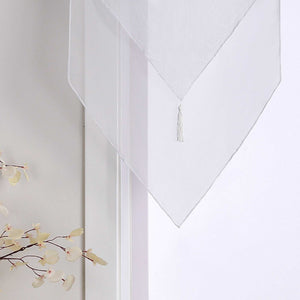 Curtains with Tab-Top Hanging and Triangular Hem Set of 2 - Deline, Brown