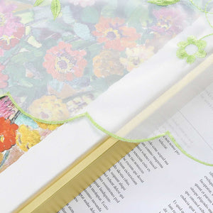 Cafe Curtain with Floral Embroidery