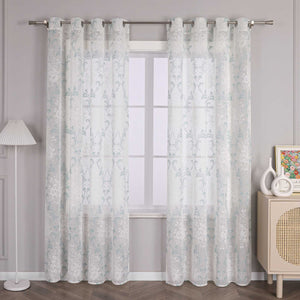 Curtain with Vine Pattern Grommet Curtain Panel 1 Piece