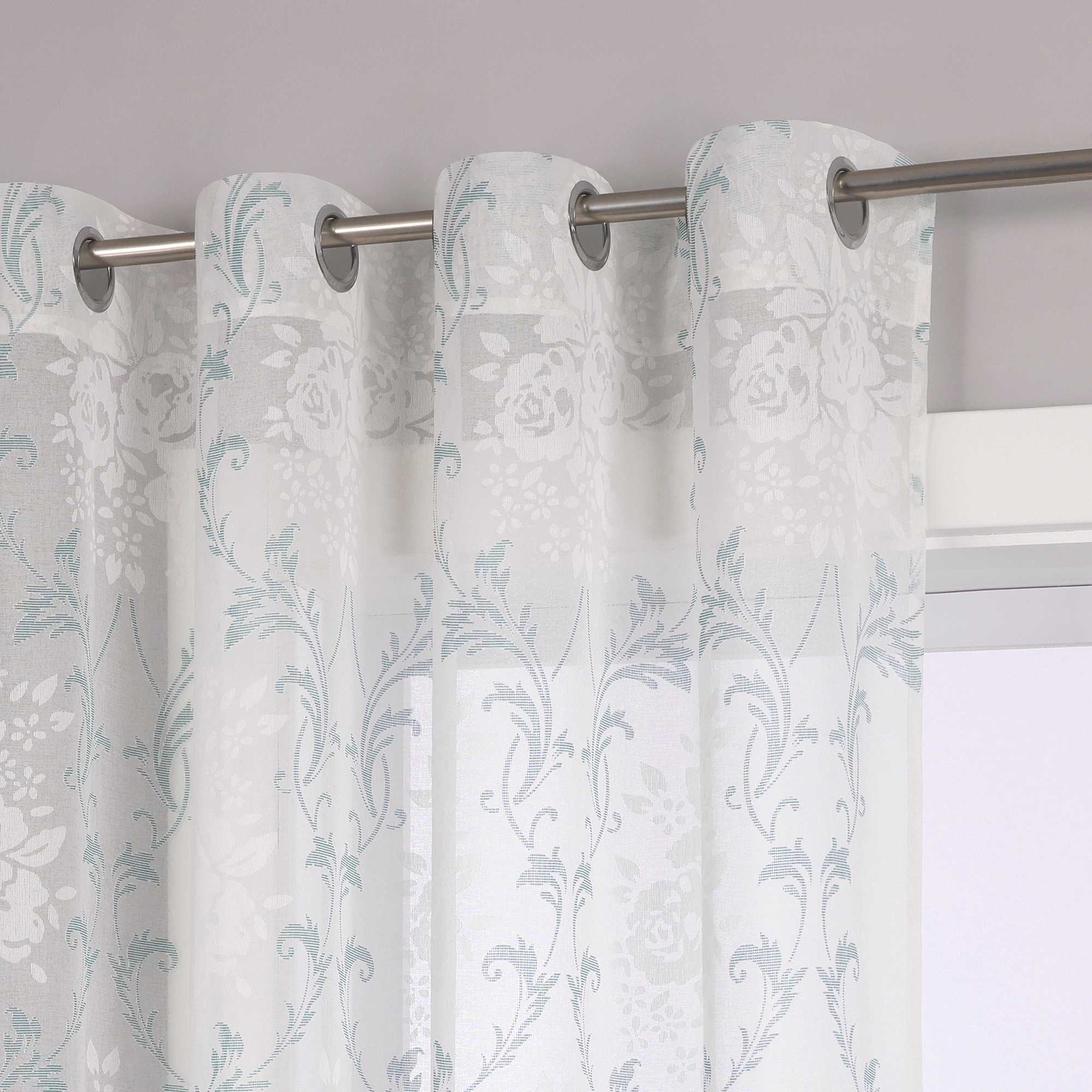 Curtain with Vine Pattern Grommet Curtain Panel 1 Piece