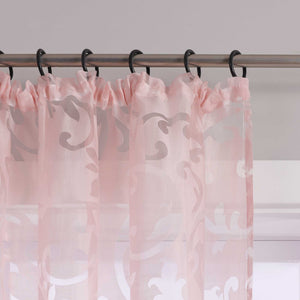 Curtains with Vine Pattern - Pink, Tab-Top Panel