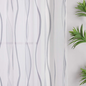 Curtain with Curtain Tape - Colorful Wave Pattern 1 Piece - Purple, W x H 140 x 225cm
