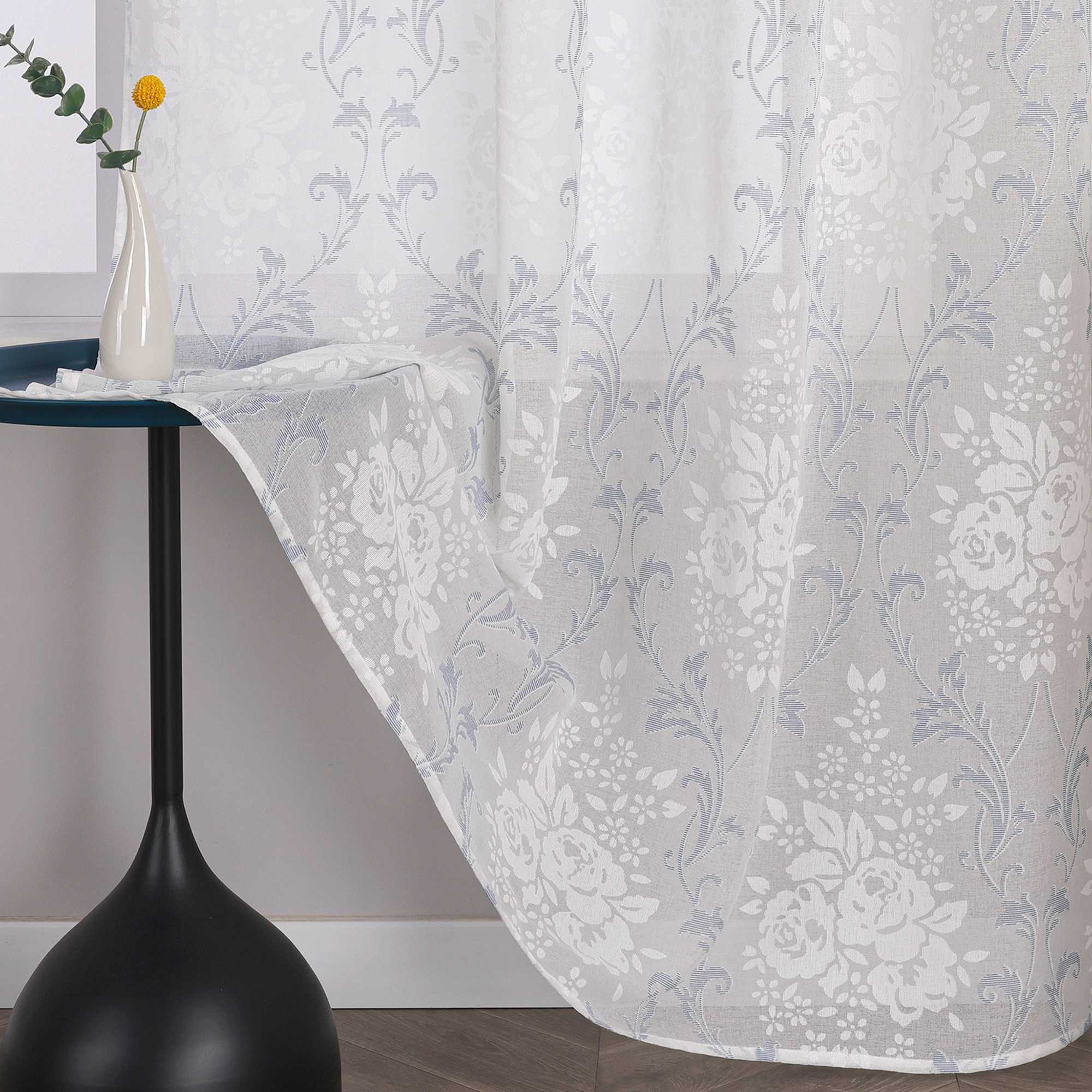 Curtain with Vine Pattern Grommet Curtain Panel 1 Piece