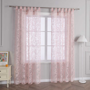 Curtains with Vine Pattern - Pink, Grommet Panel