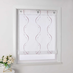 Roman Shade No-Drill with U-Hooks and Embroidery 1 Piece