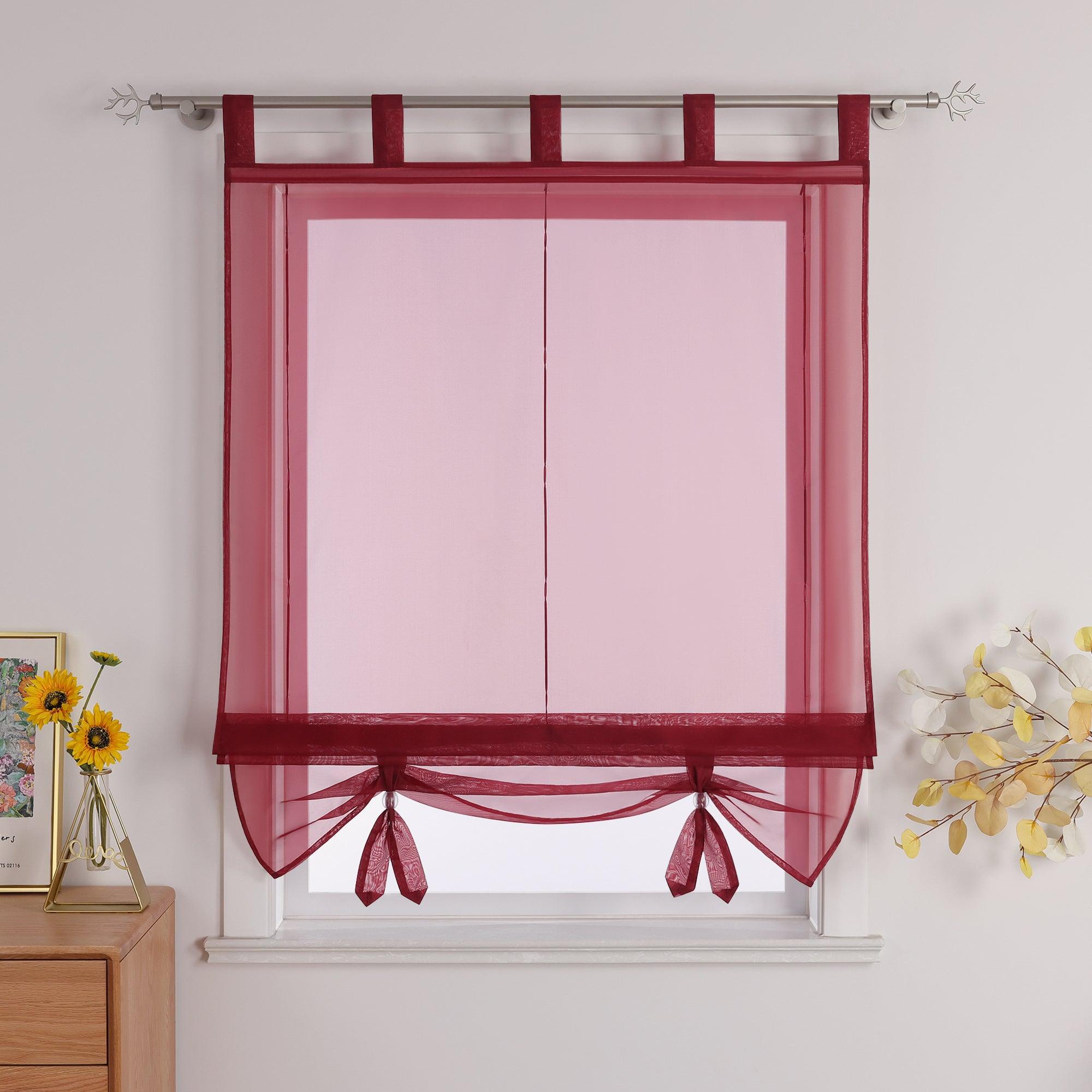 Roman Shade with Curtain Tape Sheer Window Decor Breathable 1 Piece - Blue, W x H 120 x 155cm