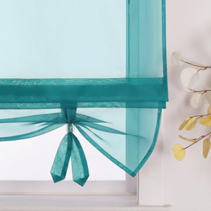 Roman Shade with Curtain Tape Sheer Window Decor Breathable 1 Piece - Green, W x H 140 x 155cm