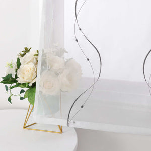Roman Shade No-Drill with U-Hooks and Embroidery 1 Piece - White, W x H 100 x 140cm