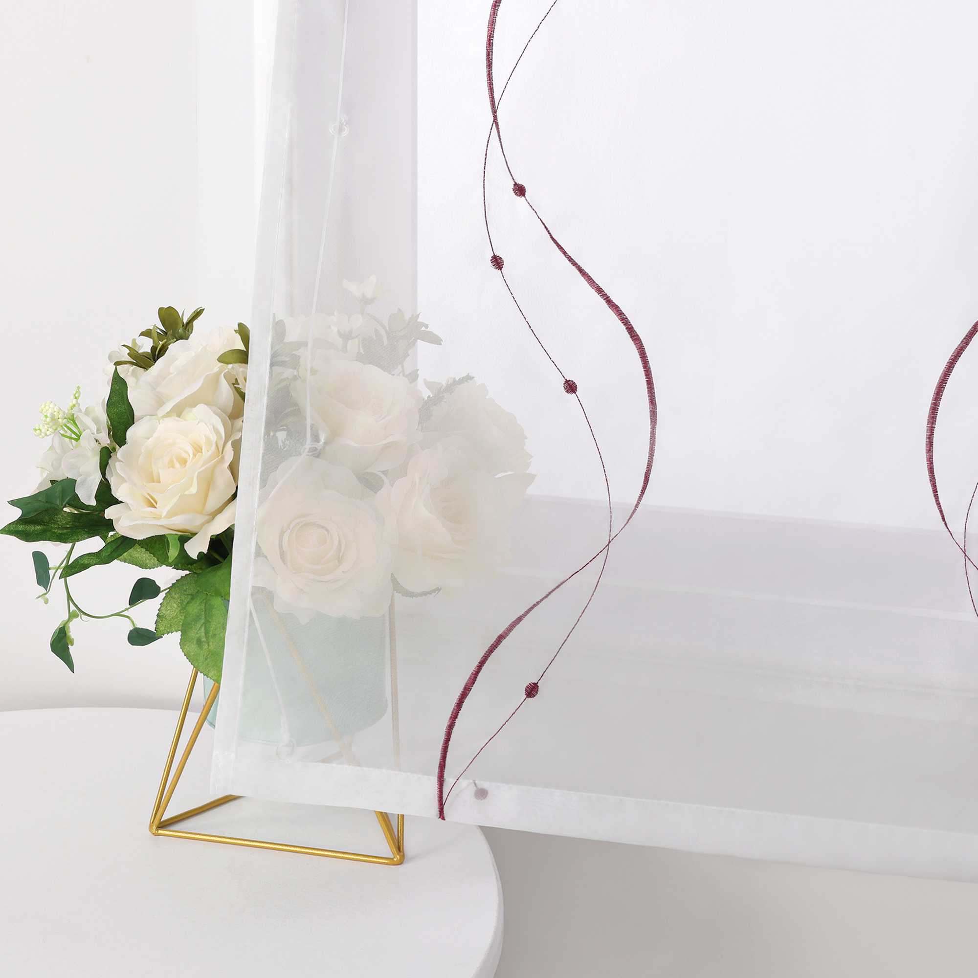 Roman Shade No-Drill with U-Hooks and Embroidery 1 Piece