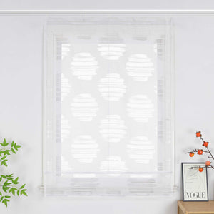 Roman Shade with Wavy Circle Pattern - Track Hanging
