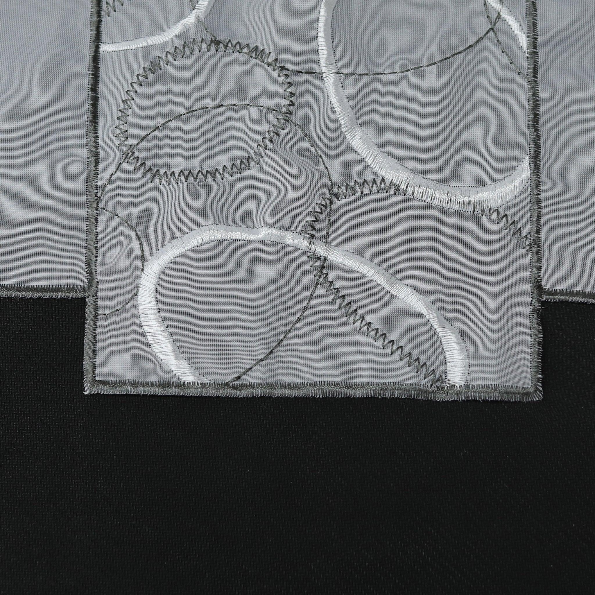 Cafe Curtain Sheer Circle Pattern Light-Filtering 1 Piece - Gray, H x W 30 x 96cm