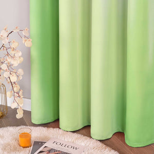 Blackout Curtain with Gradient Grommet Curtain Panel 1 Piece - Gray, H x W 245 x 135cm