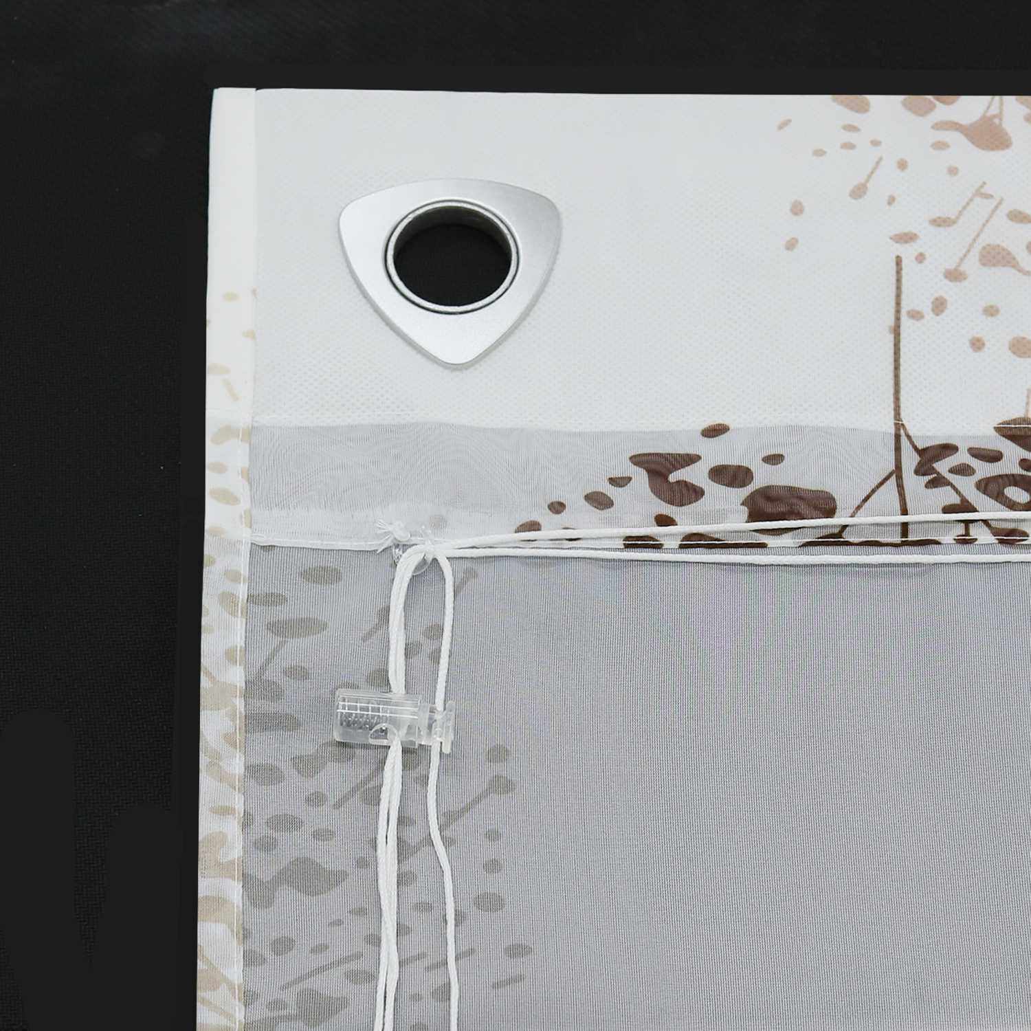 Roman Shade with Tree Motif Print and U-Hooks 1 Piece