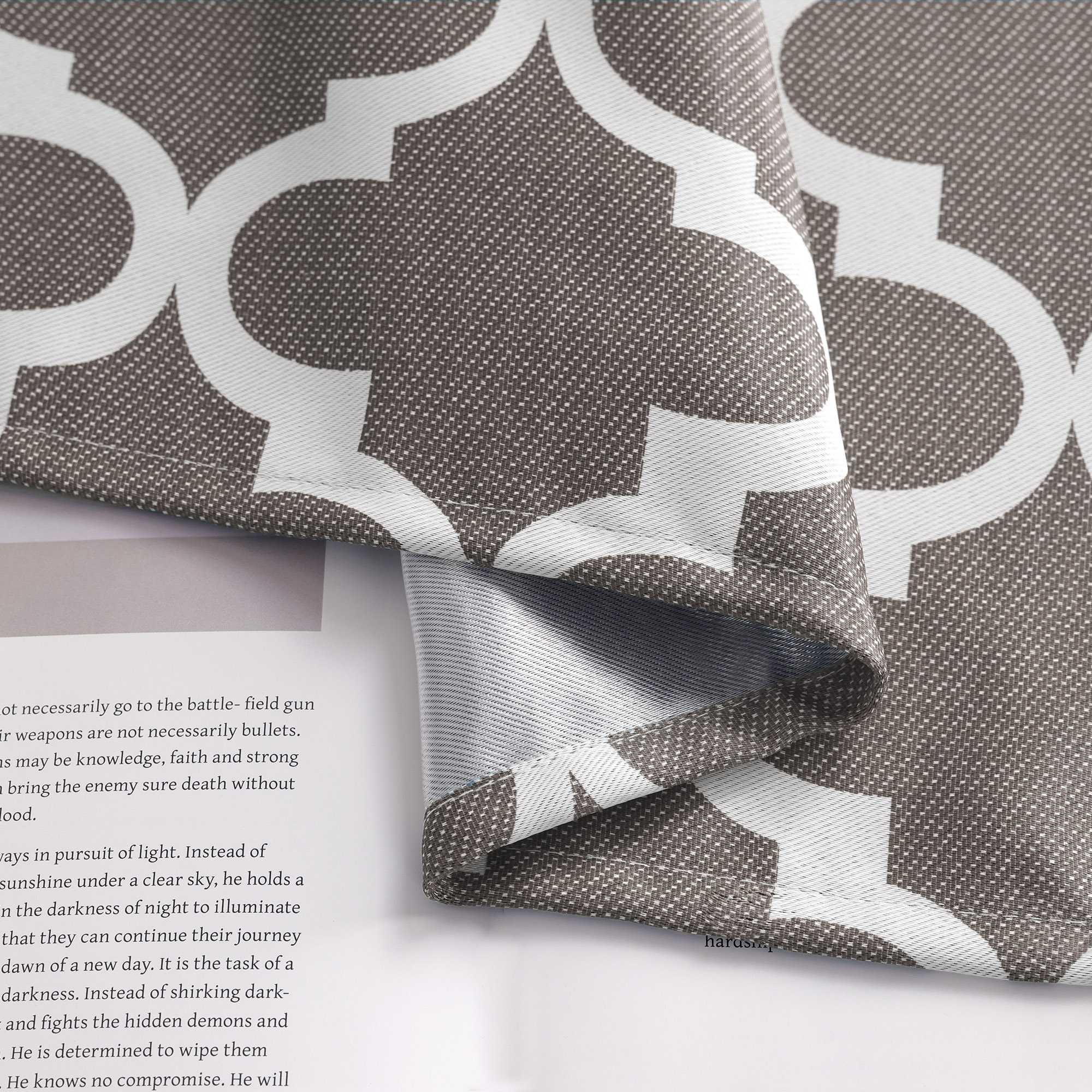 Blackout Curtain Thermal Curtain with Rod Pocket 1 Piece - Gray, H x W 225 x 140cm