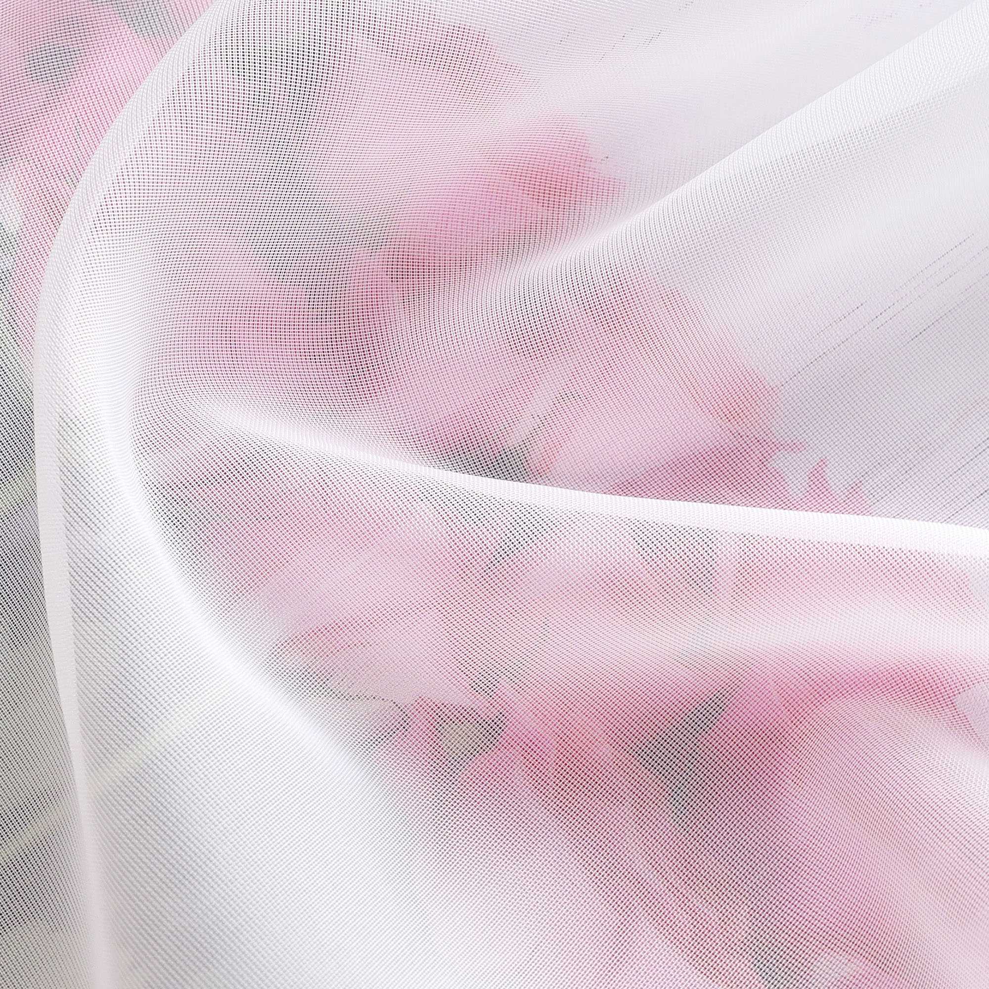 Cafe Curtain with Satin Ribbon Sheer 1 Piece
