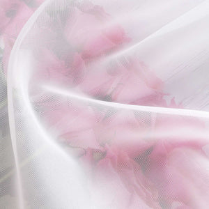 Cafe Curtain with Satin Ribbon Sheer 1 Piece