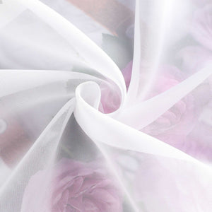 Cafe Curtain with Satin Ribbon Sheer 1 Piece
