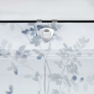 Roman Shade No-Drill Grommet Hook Hanging with Ink-Painting Design Sheer - Green, W x H 120 x 140cm