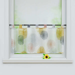 Cafe Curtain with Fireworks Pattern Light-Filtering 1 Piece - Yellow, H x W 45 x 120cm