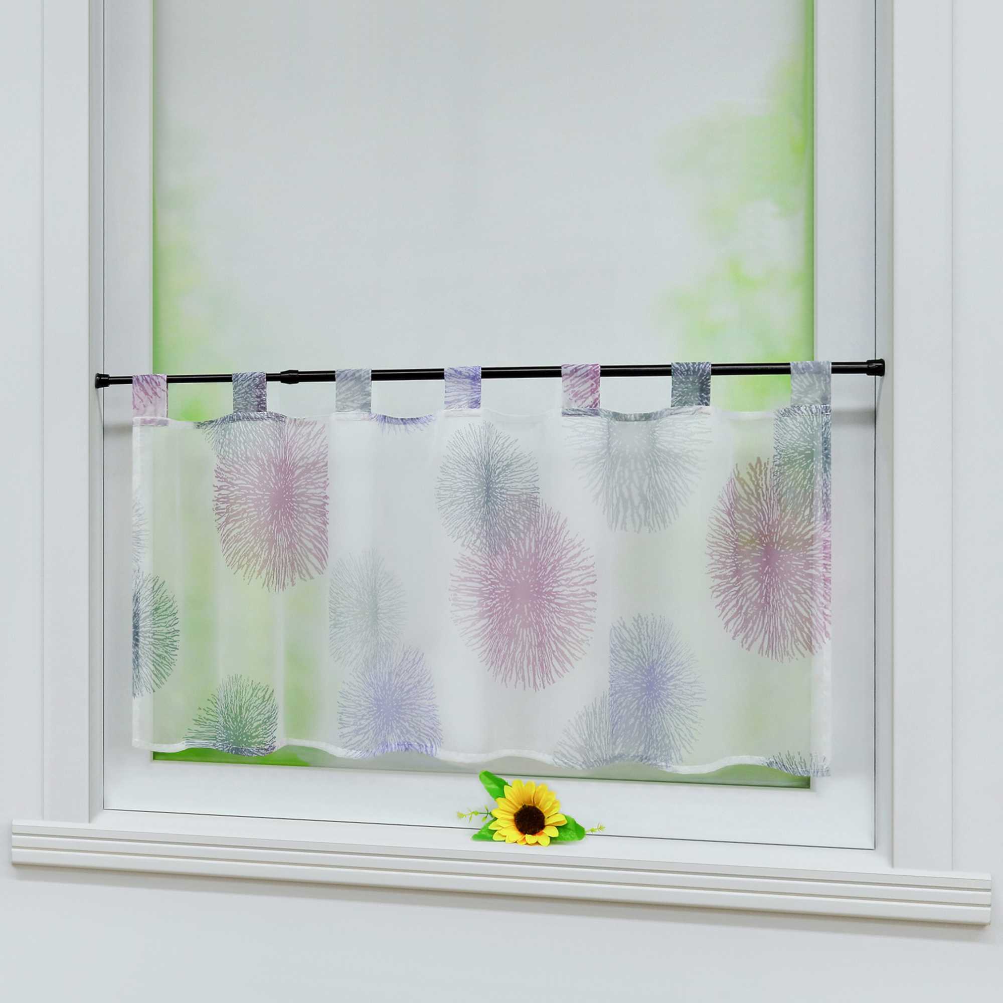 Cafe Curtain with Fireworks Pattern Light-Filtering 1 Piece